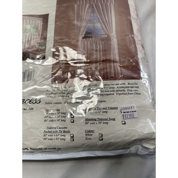 3 New White Lace 1 Tier Curtains 80” Wide 30” Long 2 Tailored Curtains 84” Long - Picture 5 of 6
